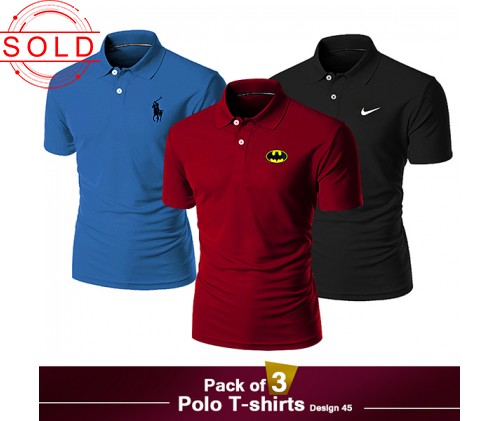 Pack of 3 Polo T-shirts Design 45
